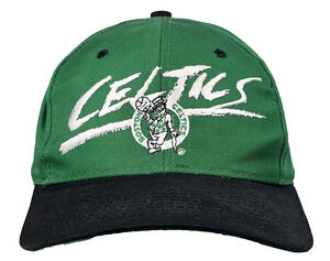 Vintage Boston Celtics Cap Script Logo Official Licensed AJD Snapback Hat